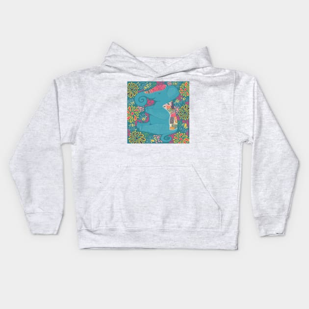 Elephant Design Kids Hoodie by Chelzzi